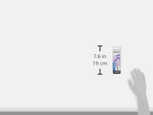 Panasonic ErgoFit Wired Earbuds With Microphone, 3.5mm Jack Wired Headphones with Mic and Call Controller, Ergonomic Custom-Fit Earpieces (S/M/L), for Phones and Laptops - RP-TCM125-V (Purple)