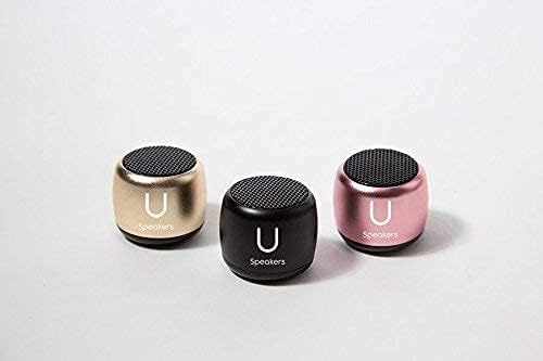 Fashionit U Micro - Small Bluetooth Speaker | Coin-Sized Speakers Bluetooth Wireless with Built-in Mic & Remote Shutter | Portable Rich Sound for Travel, Shower, Beach | Gold