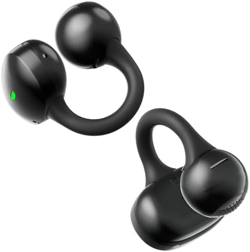 Open Ear Earbuds, Clip-On Earbuds Wireless Bluetooth, Ear Clip Bluetooth Headphones, Lightweight Comfort, Ergonomic Secure Fit for Small Ears, Ultra Open Audio, Waterproof, 40H Playtime