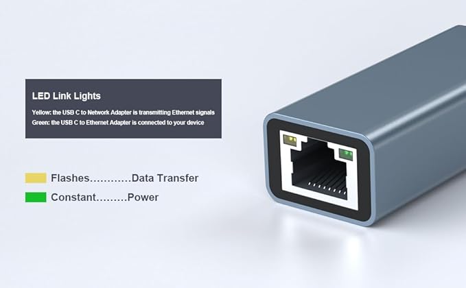 USB C to Ethernet Adapter, Driver Free RJ45 to USB C, 100Mbps Type-C Ethernet LAN Network Adapter for MacBook Pro/Air,for iPhone 15 Pro/Max, for Dell XPS, for Galaxy S8-S23