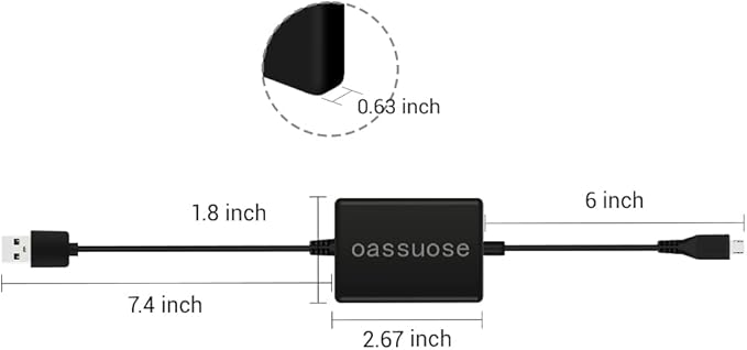 USB Power Cable Adapter for Fire TV Stick,Powers Streaming TV Sticks Directly from T V USB Port(Eliminates AC Adapter and Very Long Power Cable)