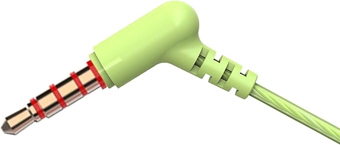 YNR 4 Pairs Wired Earbuds with Microphone, in Ear Earphones with L Shape Jack, High Definition Heavy Bass, for 3.5mm Jack iPhone iPad iPod Samsung Google Devices (Black White Pink Green)