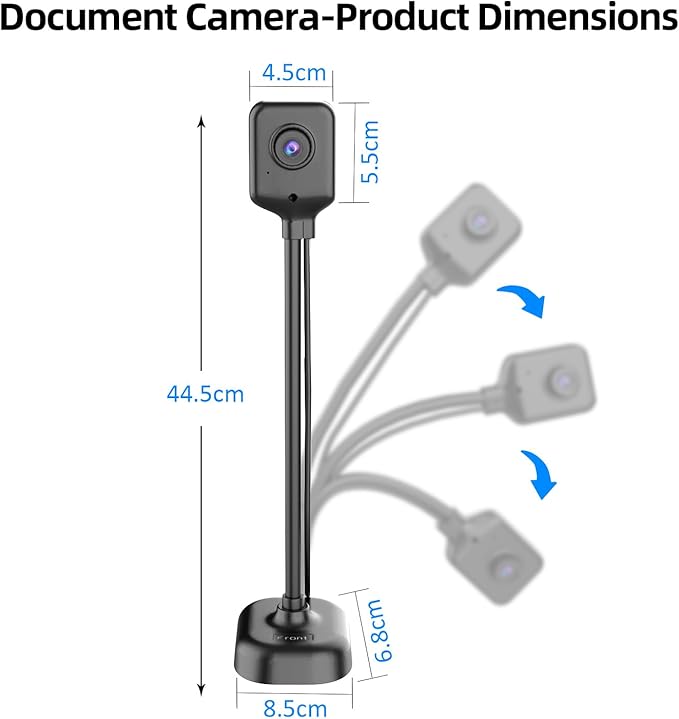 Document Camera for Teachers and Classroom, Gawervan USB Webcam/Doc Camera Built-in Micâ Mac OS, Windows, Chromebook Compatible for Live Demo, Web Conferencing, Distance Learning, Remote Teaching