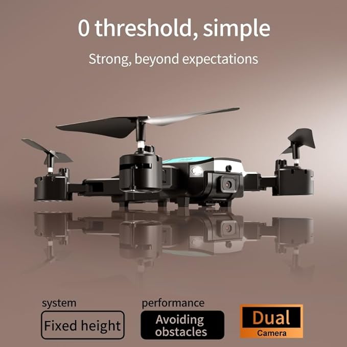 T6 Drone with Dual Camera, Intelligent Obstacle Avoidance, Fixed Height & Hover Hold, Gesture Shooting,App Controlled Toy Drone for Beginners(Yellow)