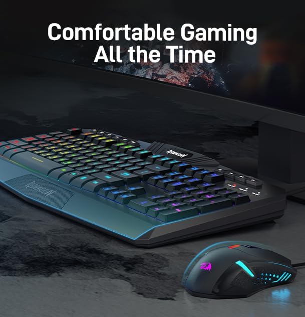 Redragon Updated S101 Programmable Gaming Keyboard and Mouse, RGB Backlit Keyboard Mouse with Software, Independent Macro Record Keys, Value Combo Set