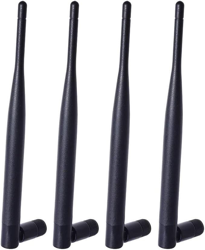 Bingfu Dual Band WiFi 2.4GHz 5GHz 5.8GHz 6dBi MIMO RP-SMA Male Antenna (4-Pack) for WiFi Router Wireless Network Card USB Adapter Security IP Camera Video Surveillance Monitor