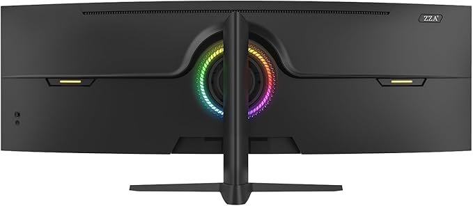 ZZA 49" Curved Gaming Monitor 144/165Hz Ultrawide 32:9 DFHD 3840 x 1080P,Ultrawide Monitor, 1500R, 120% sRGB, HDMI 2.1 & DP 1.4, Height Adjustable