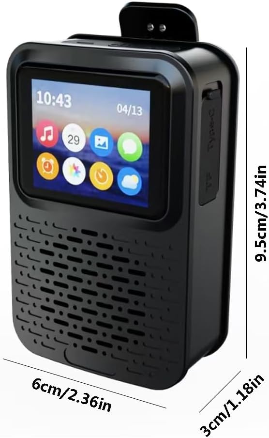 E I F E R Portable Bluetooth Speakers, Smart LED Touch Screen Speaker with Bluetooth 5.4, IPX5 Waterproof, 40mm Sound Unit, Multi-Function Display Wearable Speaker