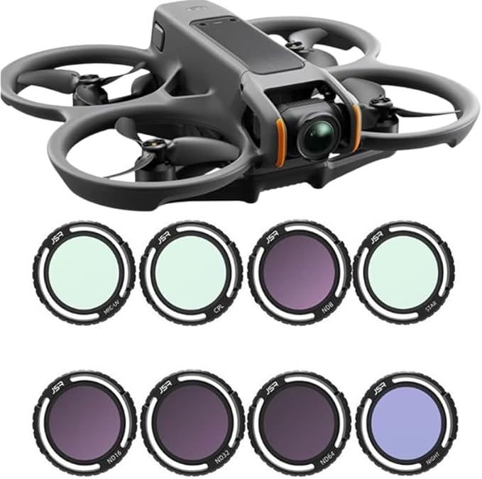 Lens Filter/Filter Set for DJI Avata 2 Drone Waterproof, Anti-Whiteout, UV-Blocking (UV+CPL+ND8 16 32 64+Night+Star)
