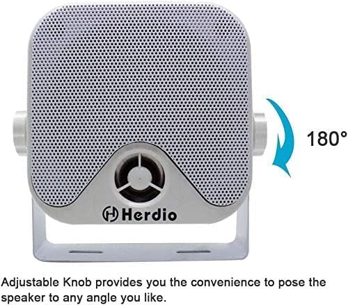 4" Heavy Duty Waterproof Boat Marine Box Outdoor Speakers Surface Mounted for Skid Steer ATV UTV RZR Golf Cart (White)