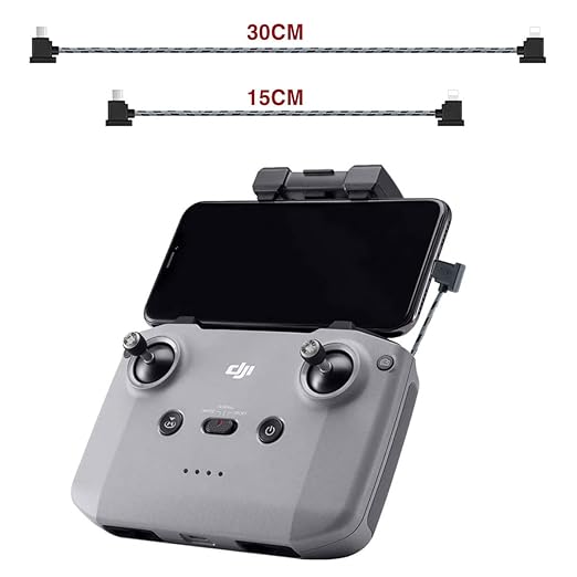 1FT+0.5FT(2 pack) USB C to IOS Remote Controller Cable for DJI Mavic 3, Mini 4 Pro, Mini 2/3 Pro, Air 2S, Mavic Air 2, RC-N1, DJI Drone to Phone 14/13/ Tablet Cable 90 Degree OTG Data Cord Accessories