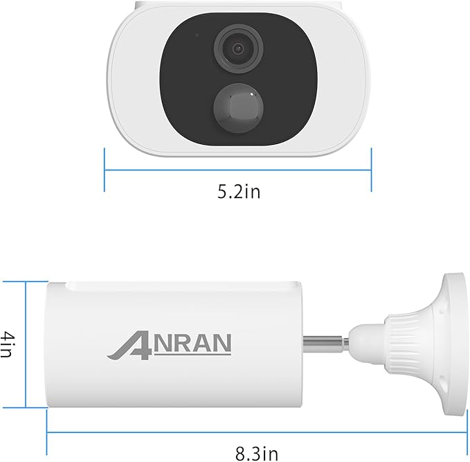 ANRAN 2K Solar Security Cameras Wireless Outdoor, 2.4Ghz WiFi Surveillance Outdoor Camera for Home Security with Embedded Solar Panel, Color Night Vision, 2-Way Talk, IP67 Waterproof, Work with Alexa