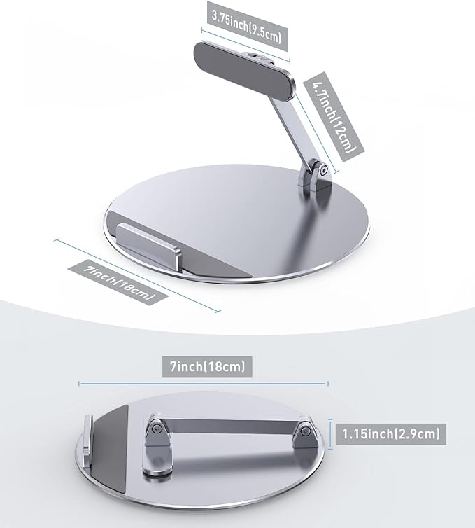 Almoz Swivel and Tilt Stand for Echo Show 15, Aluminum Stand for Show 15.6" Smart Display and Up to 18" iPad/Tablets, with 360 Degree Rotating Base, Viewing Angle Adjustable, No Need Mounting
