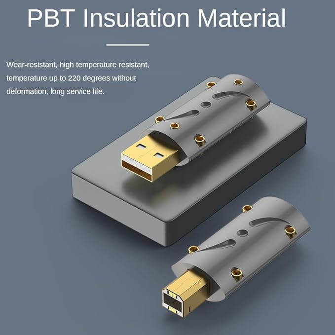 Viborg USB2.0 Male Type A USB Connector 4 Pin Plug Connector, Hi-End 24K Gold Plated USB Rewireable Connector with Alloy Cover for DIY (Type A)