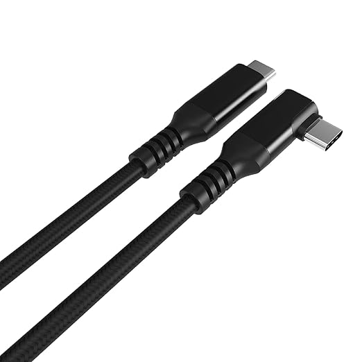 VR Streaming Link Cable Compatible for Oculus Quest, Virtual Reality Headset Cable Angle USB 3.2 Gen1 C-C High-Speed Data Transfer, Fast Charging Cord, 15FT (Black-Braided)