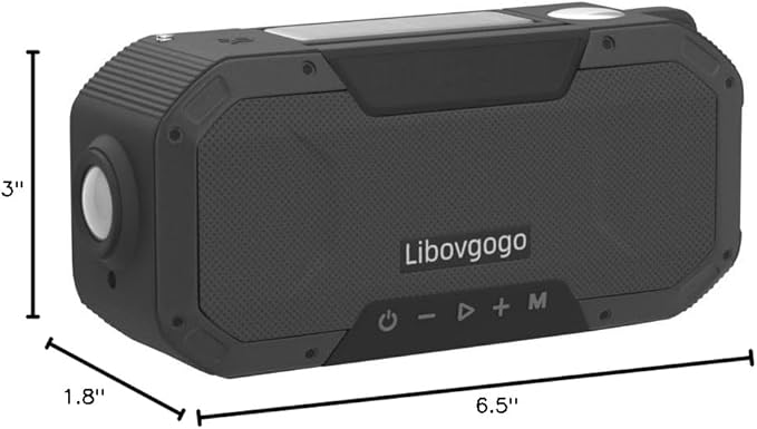 Emergency Radio Waterproof Bluetooth Speaker,Portable Digital AM FM Radio with Flashlight,Reading Lamp,Hand Crank NOAA Weather Radio with Solar Panel,5000mAH Cell Phone Charger,Emergency Survival Kit