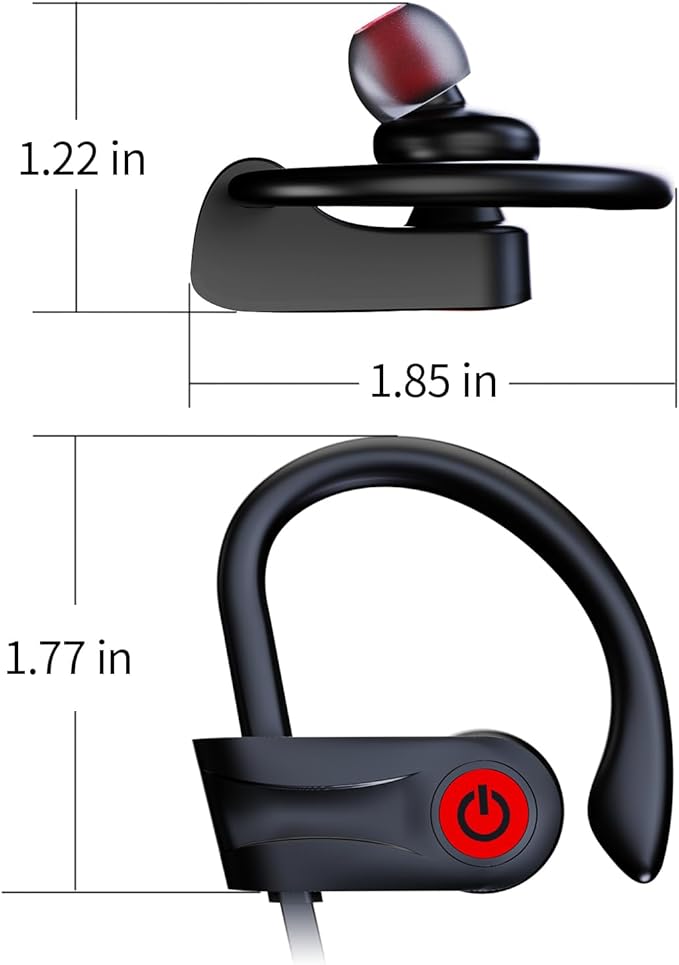 Boean Bluetooth Headphones, Wireless Headphones with 16 Hours Playtime Bluetooth 5.3 Wireless Earbuds HD Deep Bass Stereo Sound Isolation IPX7 Waterproof Earphones for Workout Running Sports