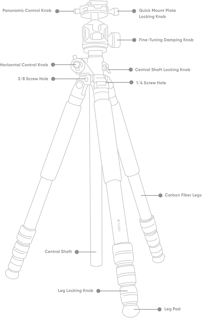 Heavy Duty Lightweight Tripods by foldio foldable studio, Portable Cell Phone & Camera Tripods with Phone Holder, for iPhone, Android, Tripod for Photo Video Shooting (Heavy Duty Tripod - Carbon)
