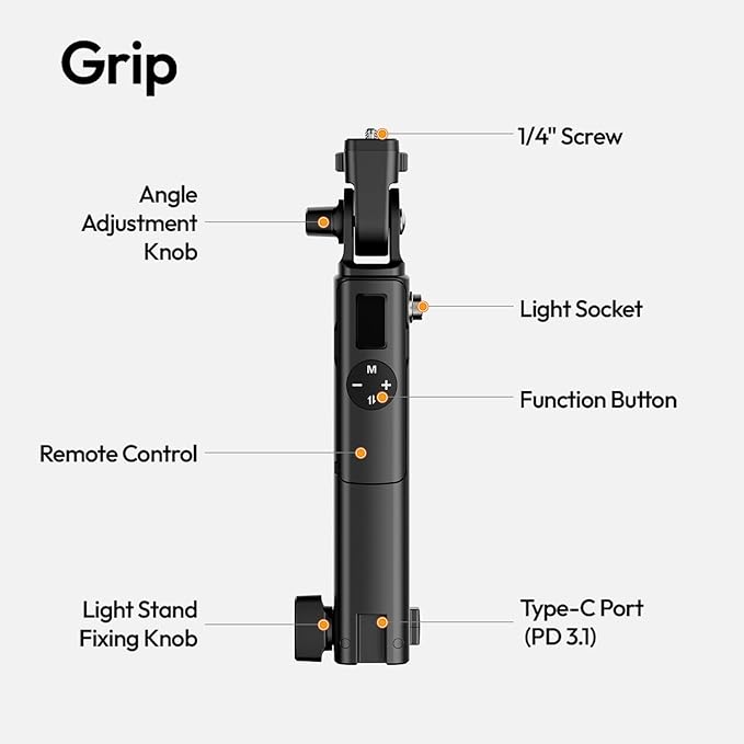 Ulanzi AL60 Inflatable Tube Light - LED Video Light Photography with Remote, 2700K-6500K CRI≥96 10 Effects Portable Photography Camera Soft Light for Game/Live Stream/YouTube(Not Adapter & Power Bank)