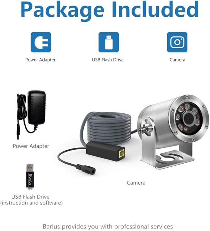 Upgraded Underwater Camera Adjustable Focus Lens 5MP Full HD Video POE Camera for Koi Pond