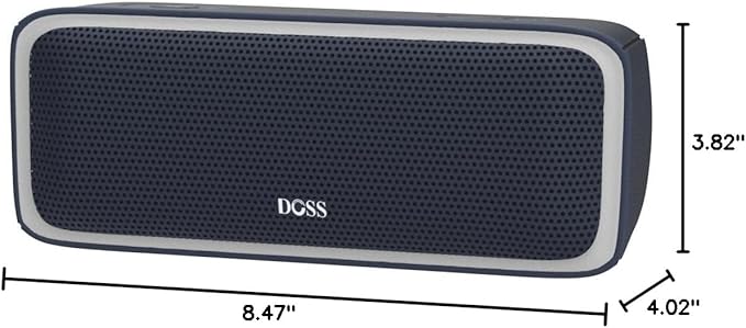 DOSS SoundBox Pro Bluetooth Speaker with 20W Stereo Sound, Active Extra Bass, IPX6 Waterproof, TWS Pairing, Multi-Colors Lights, 20H Playtime, Portable for Beach, Outdoor-Blue