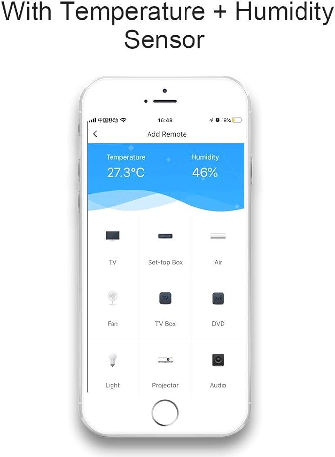 Upgraded Smart WiFi-IR Remote Control Universal-Hub with Built-in Temperature and Humidity Sensor,Compatible with Alexa for TV DVD AC STB etc