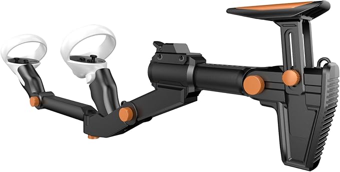 VR Gunstock for Meta Quest 3 Controller Accessories Gun Stock for Quest 3S /Quest 2 FPS Gaming Customized Shape Sizes (Black)