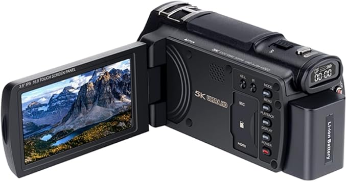 ORDRO XV80 Video Camera Camcorder 5K 48MP UHD 1080P 60fps 12X Optical Zoom for YouTube, IR Night Vision 40X Digital Zoom 3.5” Touch Screen Vlog Camera with APP Connection