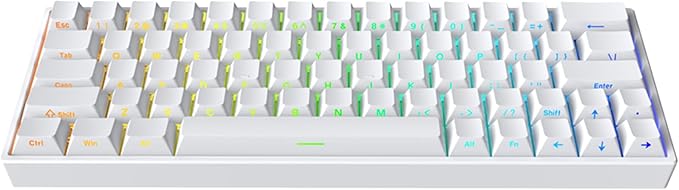 Hyekit Irock ND63 PRO Rapid Trigger Magnetic Switch Gaming Keyboard, 60% 63 Keys Wired Mechanical Keyboard w/Hyper-Fast Actuation, Actuation Point Adjustable, 8K Hz Polling Rate, RGB HotSwap, White