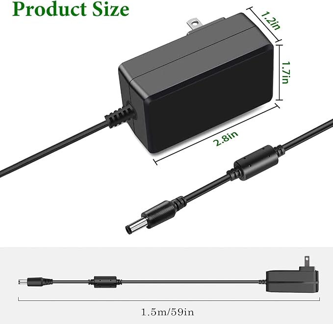 30W Charger Power Cord Replacement for Alexa Echo Show 8., Show 10 3rd Gen., Show 15, Show 21, Echo 3rd 4th Gen, Echo Plus (2nd Gen) AC Adapter.