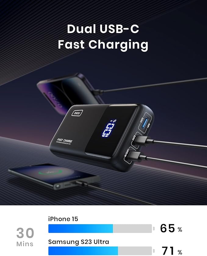 INIU Power Bank, 25000mAh 100W USB C Laptop Portable Charger, PD QC Fast Charging 3-Output Battery Pack, Travel Charger for Laptop MacBook iPad Tablet Steam Deck iPhone 17 16 15 14 Pro Samsung S25 etc