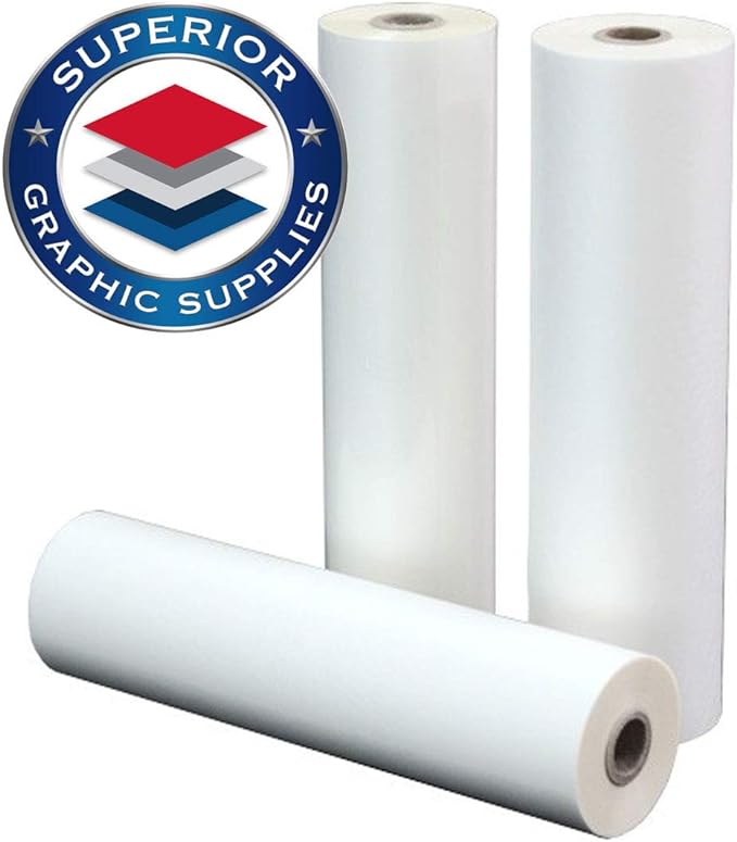 Superior Graphic Supplies PET Laminating Film Roll 27" X 500' - 1 Inch Core, 1.7 Mil / 0.0017" Inches Thick, Clear Gloss, 1 Roll Pack