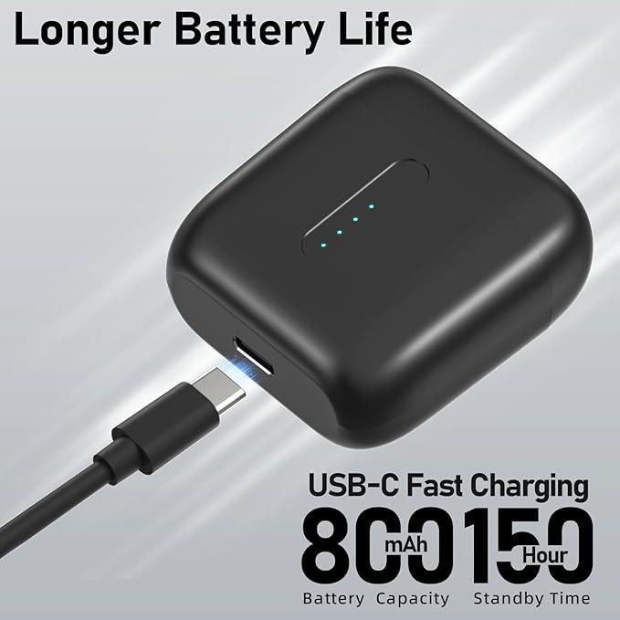 ANC Wireless Earbuds with Big Bass Durable, Lightweight Design for Noisy Factories, Gym, and Travel, Includes 3-Size Tips for Secure Fit