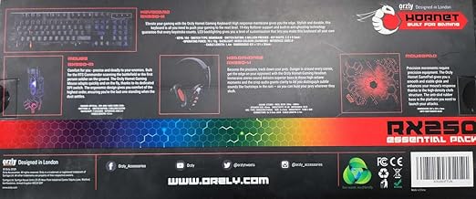 Gaming Keyboard and Mouse and Mouse pad and Gaming Headset, Wired LED RGB Backlight Bundle for PC Gamers and Xbox and PS4 Users - 4 in 1 Edition Hornet RX-250