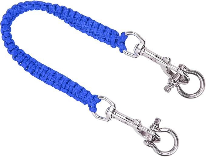 Alomejor Diving Camera Lanyard with Heavy Duty 360° Flexible Rotation Clips for Cameras and Dive Lights(sapphire)