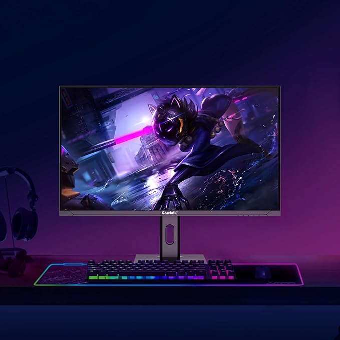 27 inch IPS PC Screen, 4K Gaming Monitor 160Hz, 1ms, FreeSync, 100% sRGB, 178° Wide Viewing Angle, HDMI 2.1, DisplayPort,Height-Adjustable and Swivel,75 * 75MM Wall Mount Compatible - Black