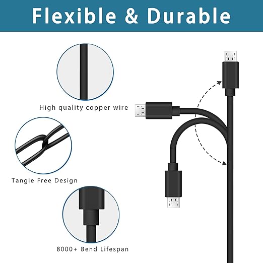 TV Stick Charger for Amazon Fire TV Stick 10W Micro USB Charger Adapter 5FT Cable Cord