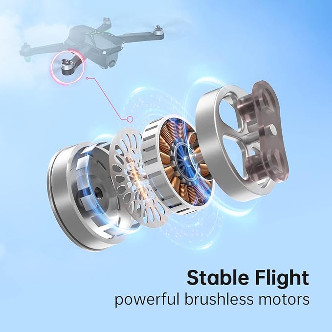 Loolinn | GPS Drone with Camera 4K for Beginners as Gift, Under 250 Grams, 50 Minutes Flying Time, Two Batteries, 4K Photo, 2K Video, GPS Intelligent Return, Follow Me, Drone with Camera for Adults as Gift