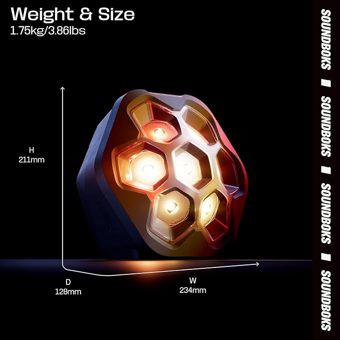 SOUNDBOKS LightBoks Portable Party Light, Compatible with All Speakers, Audio Reactive, Music Activated with App Control, IP65 Waterproof, TeamUp Connection, Ideal for Outdoor & Events