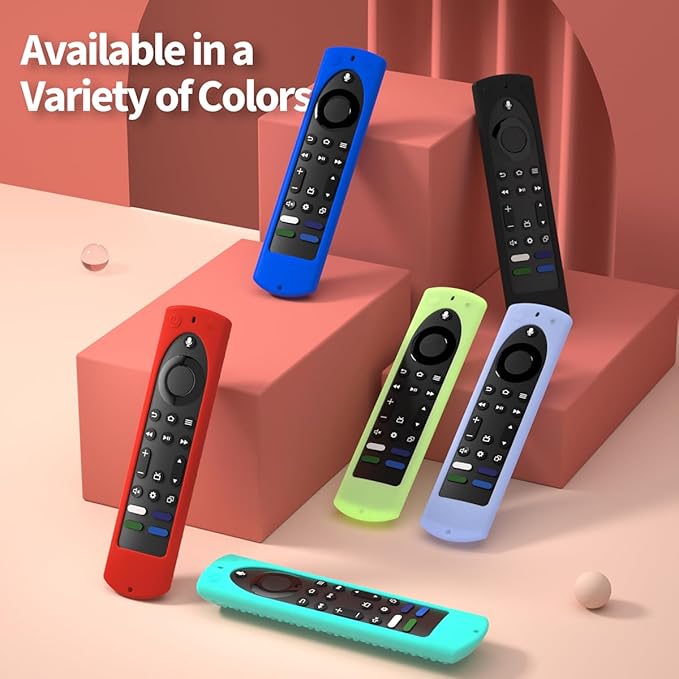 6.2 Inch Silicone Cover for Amazon Universal Toshiba FireTVs Remote Case Compatible with 6 Shortcut Buttons Remote/Fire TV Stick 4K Max 2nd Anti-Slip Case Sleeve(Red)