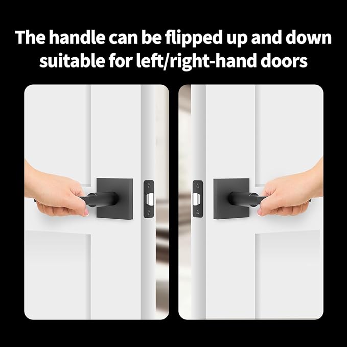 Aqara Entry Door Handle, Exterior Door Entry Handle with Door Lever, Reversible Lever Exterior for Front Entrance and Bedrooms, Non-Locking, Ideal for Modern Doors and Aqara Smart Locks