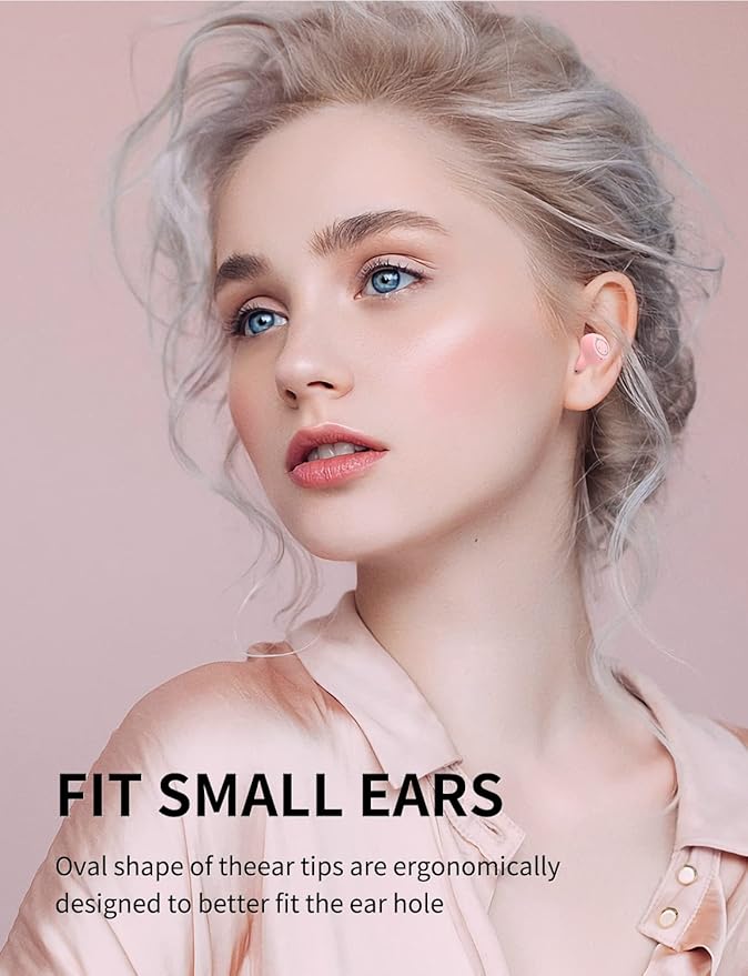 Kids Wireless Earbuds TWS Bluetooth 5.3 Headphones Touch Control with Pink Kitty Wireless Charging Case IPX5 Waterproof HiFi Stereo Headsets in-Ear Earphones Built-in Microphone
