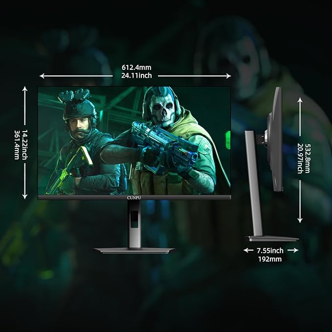 27-inch Gaming Monitor 300Hz QHD(2560× 1440p), 1MS,Fast IPS,142% sRGB, MAX400Nit, VESA,FreeSync, Built-in Dual Speakers, HDMI 2.1& DP 1.4,Height/Pivot/Tilt/Swivel Vertical Monitor, for PS5/Xbox