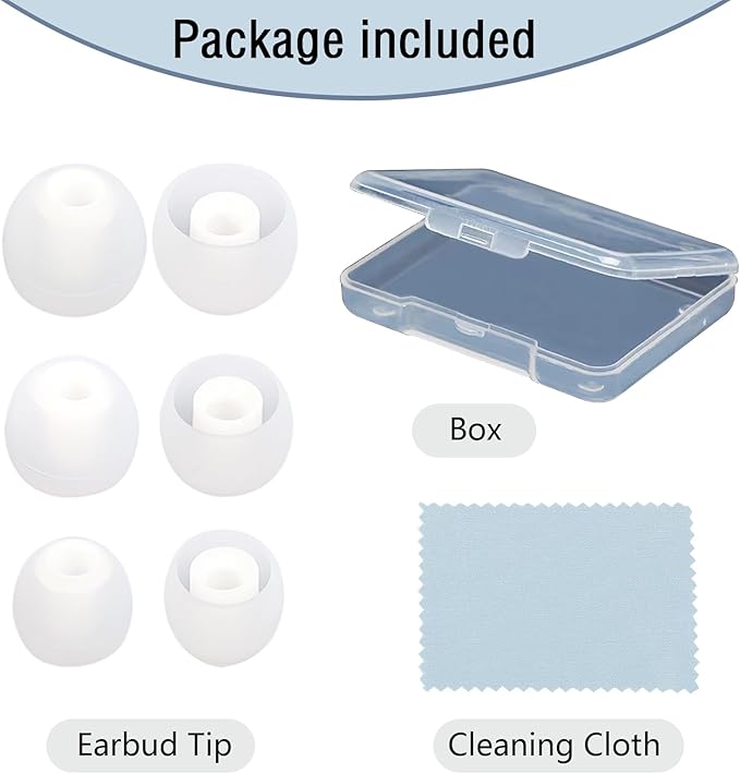 Earbud Replacement Tips Silicone Earbud Tips Ear Tips Fit for in-Ear Headphones (Inner Hole 3.8mm -5.1mm) Earbud Rubber Tips Earbud Covers 9 Pairs