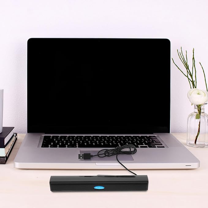 Sound Bars for TV, USB 2.0 Portable Soundbar - Small Surround Soundbar Speakers for PC/Gaming/Projectors, 7.9x1.1 Inch