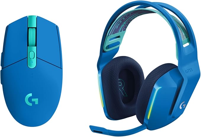 Logitech G305 Lightspeed Wireless Gaming Mouse + G733 Lightspeed Wireless Gaming Headset Bundle - Blue