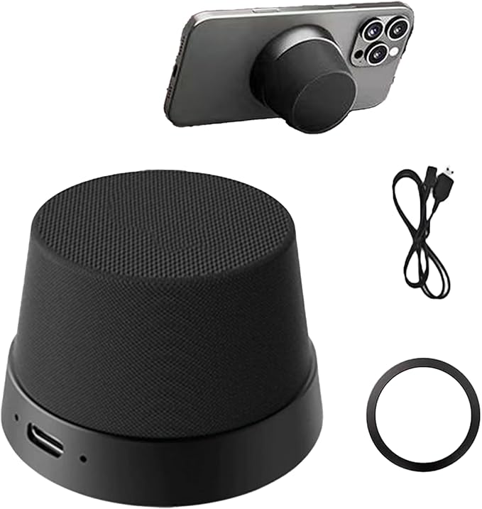 Portable Bluetooth Sound, Magnetic Portable Wireless Speaker, IPX6 Waterproof Small Bluetooth Speaker, Outdoor Magnetic Phone Holder, Small Outdoor Wireless Sound (Rose Gold)