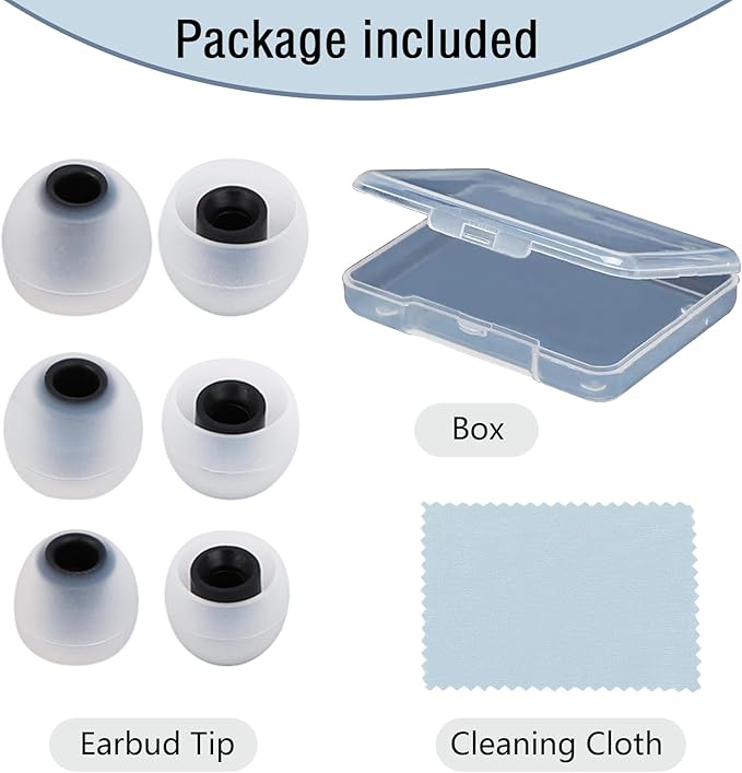 Silicone Replacement Earbud Tips Earbud Covers Fit for in-Ear Headphones (Inner Hole 3.8mm -5.1mm) Earbud Replacement Tips Earbud Rubber Tips 9 Pairs S/M/L, transparent/Black