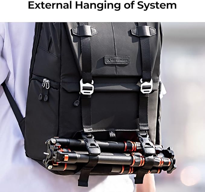 K&F Concept Camera Backpack, Camera Bags for Photographers Large Capacity Camera Case with Raincover,15-15.6 Inch Laptop Compartment Compatible for Canon/Nikon/Sony/DJI Mavic Drone(Backpack 20L)