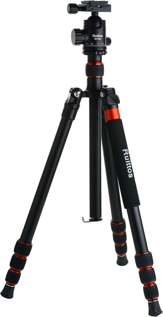 Tripod for Camera, 64" Camera Tripod Stand, DSLR Tripods & Monopods, Heavy Duty Travel Tripod for Binoculars Laser Level Spotting Scope Telescope, Professional Complete Tripod Units